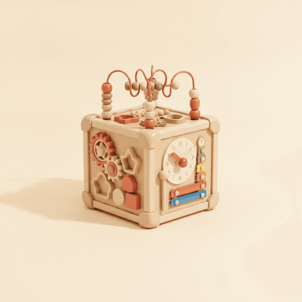 Cube d'Activités Montessori — Bois FSC 6 Faces - Image 1