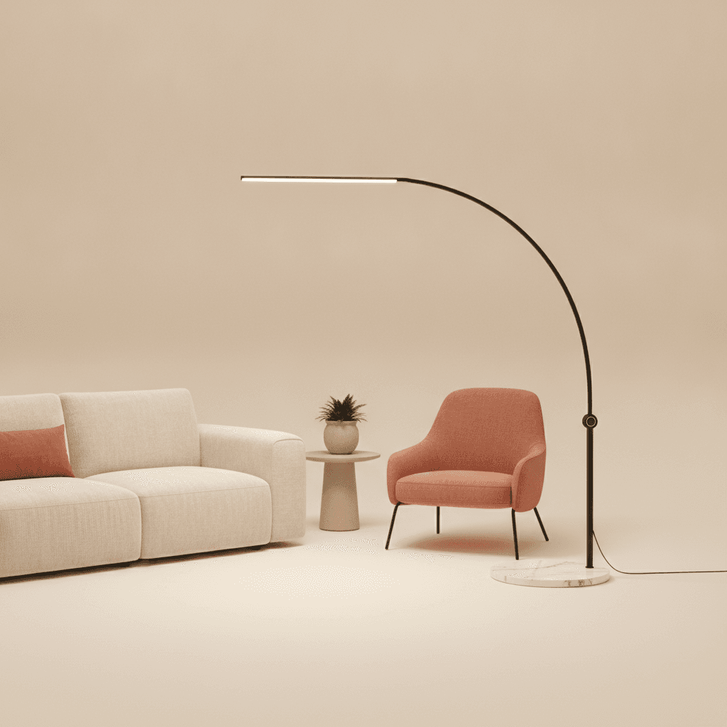 Lampadaire LED Arc 200cm — Variateur Tactile - Image 1